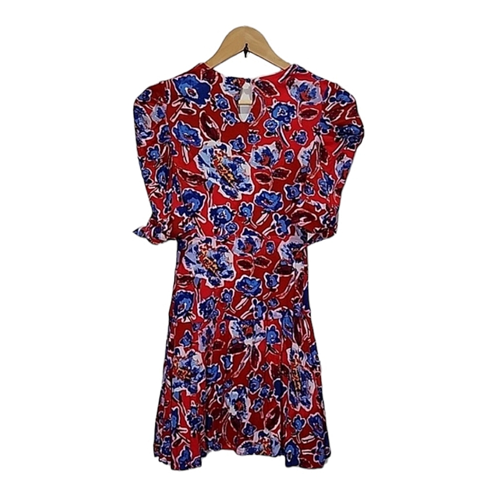 Free People Glow Up red and blue floral mini dress size 00 - Picture 7 of 7